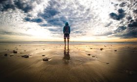 Man on beach