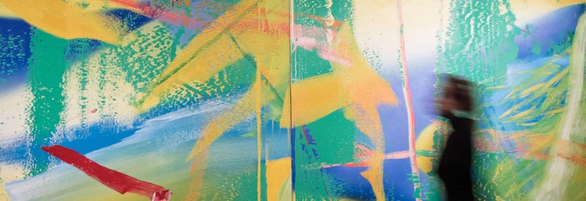 Gerhard Richters Gelbrun Yellow Green on exhibition at Sothebys 2018