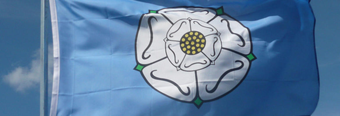 the yorkshire flag showing the white rose of yorkshire